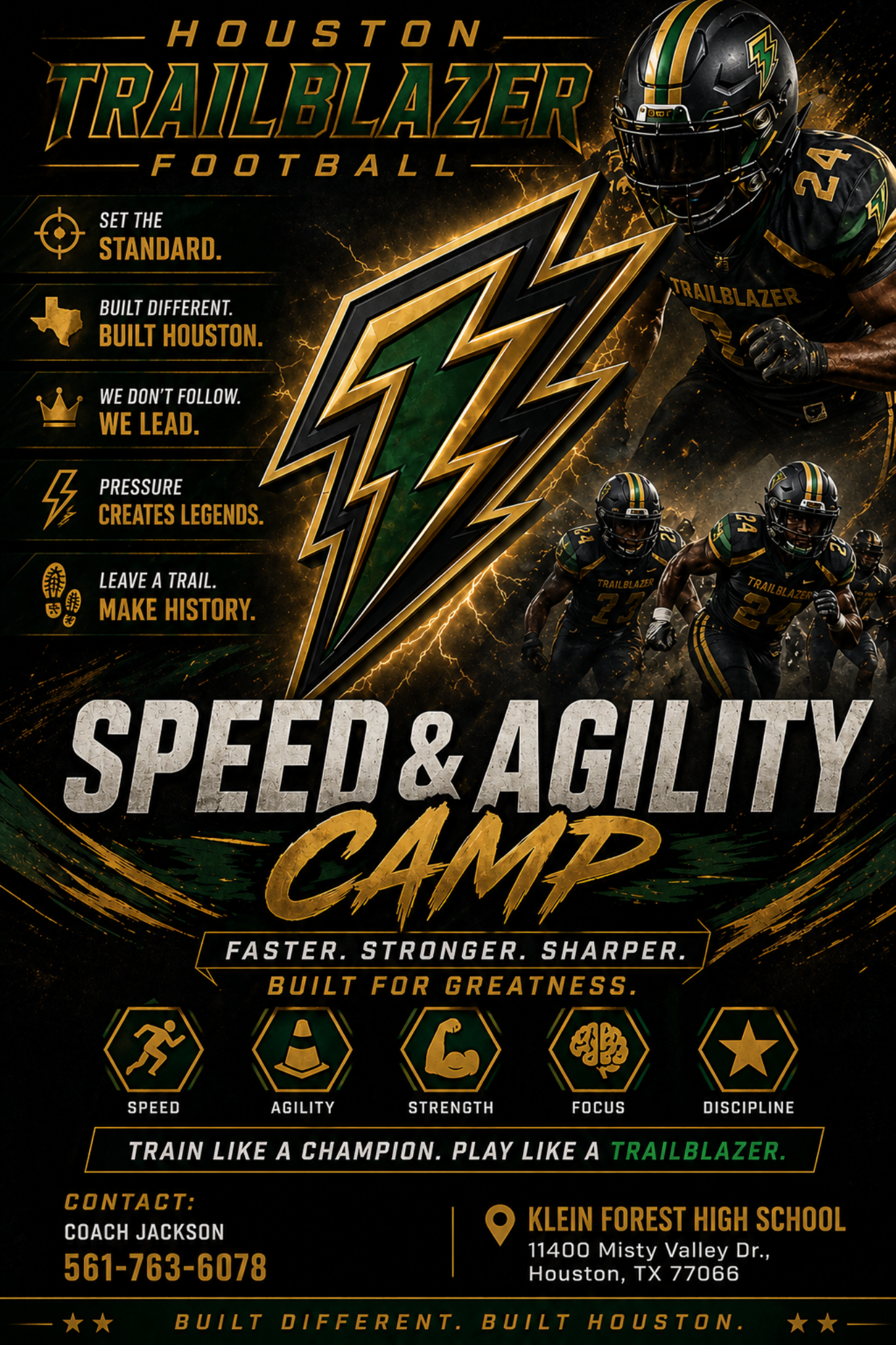 Houston Trailblazers football flyer theme